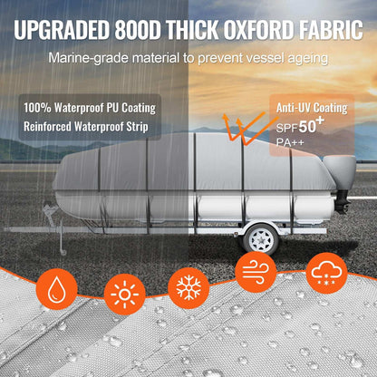 VEVOR 800D Pontoon Boat Cover 19–20 ft Trailerable, view 3