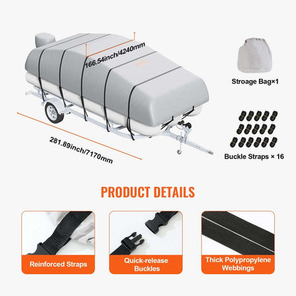 VEVOR 800D Pontoon Boat Cover 19–20 ft Trailerable, view 7