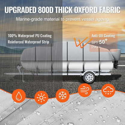 VEVOR 800D Pontoon Boat Cover – 23–24ft, view 3