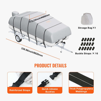 VEVOR 800D Pontoon Boat Cover – 23–24ft, view 7