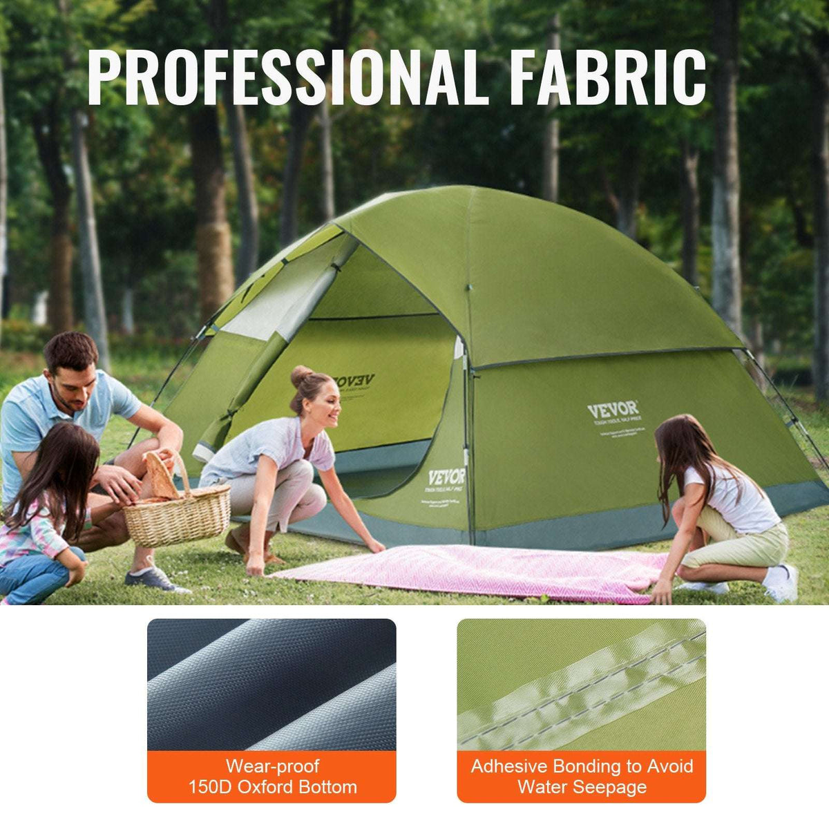 VEVOR 7x7ft Waterproof Backpacking Tent – 3 Person, view 3