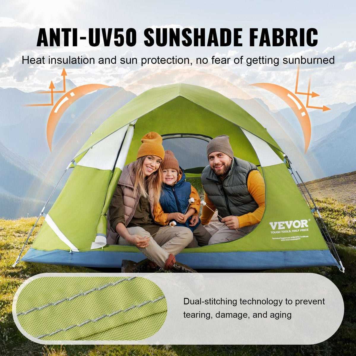 VEVOR 7x7ft Waterproof Backpacking Tent – 3 Person, view 4
