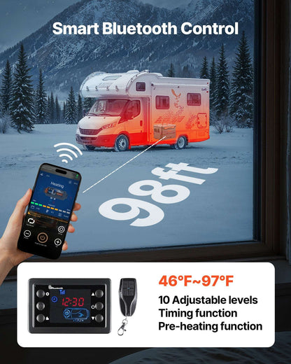 8KW Portable Diesel Air Heater with Bluetooth Control, view 5