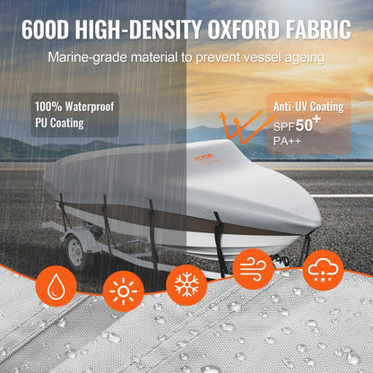 VEVOR 600D Boat Cover for 23–24 ft V-Hull, view 3