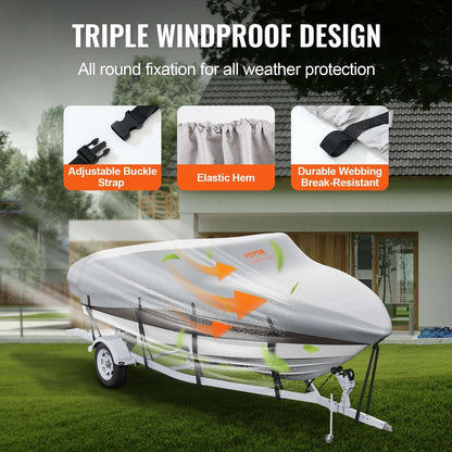 VEVOR 600D Boat Cover for 23–24 ft V-Hull, view 4