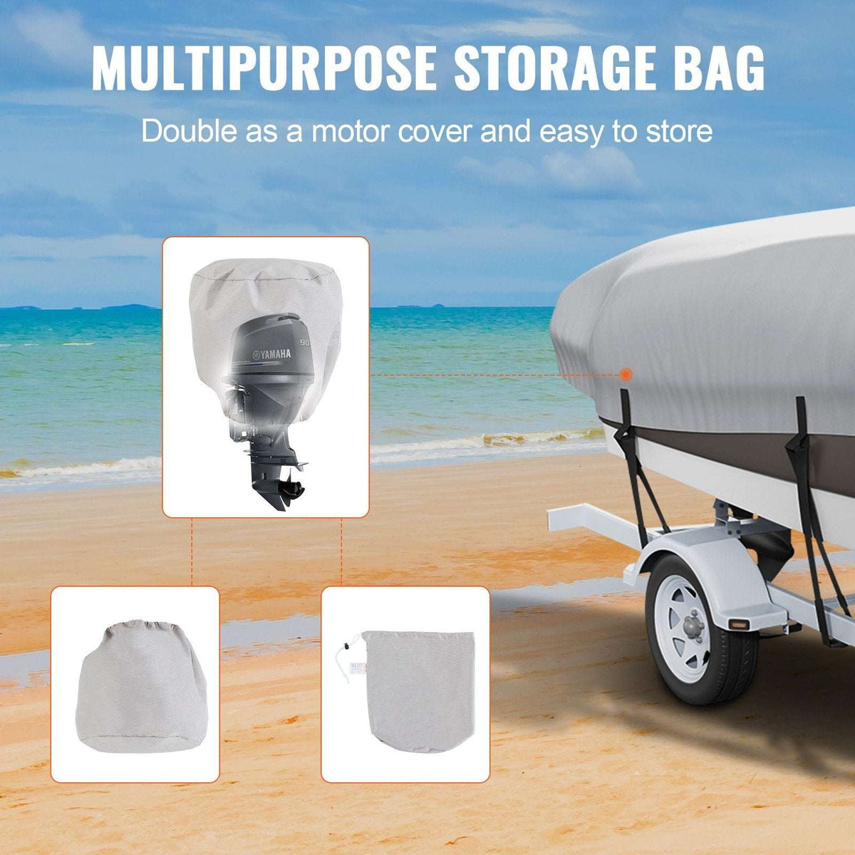 VEVOR 600D Boat Cover for 23–24 ft V-Hull, view 5