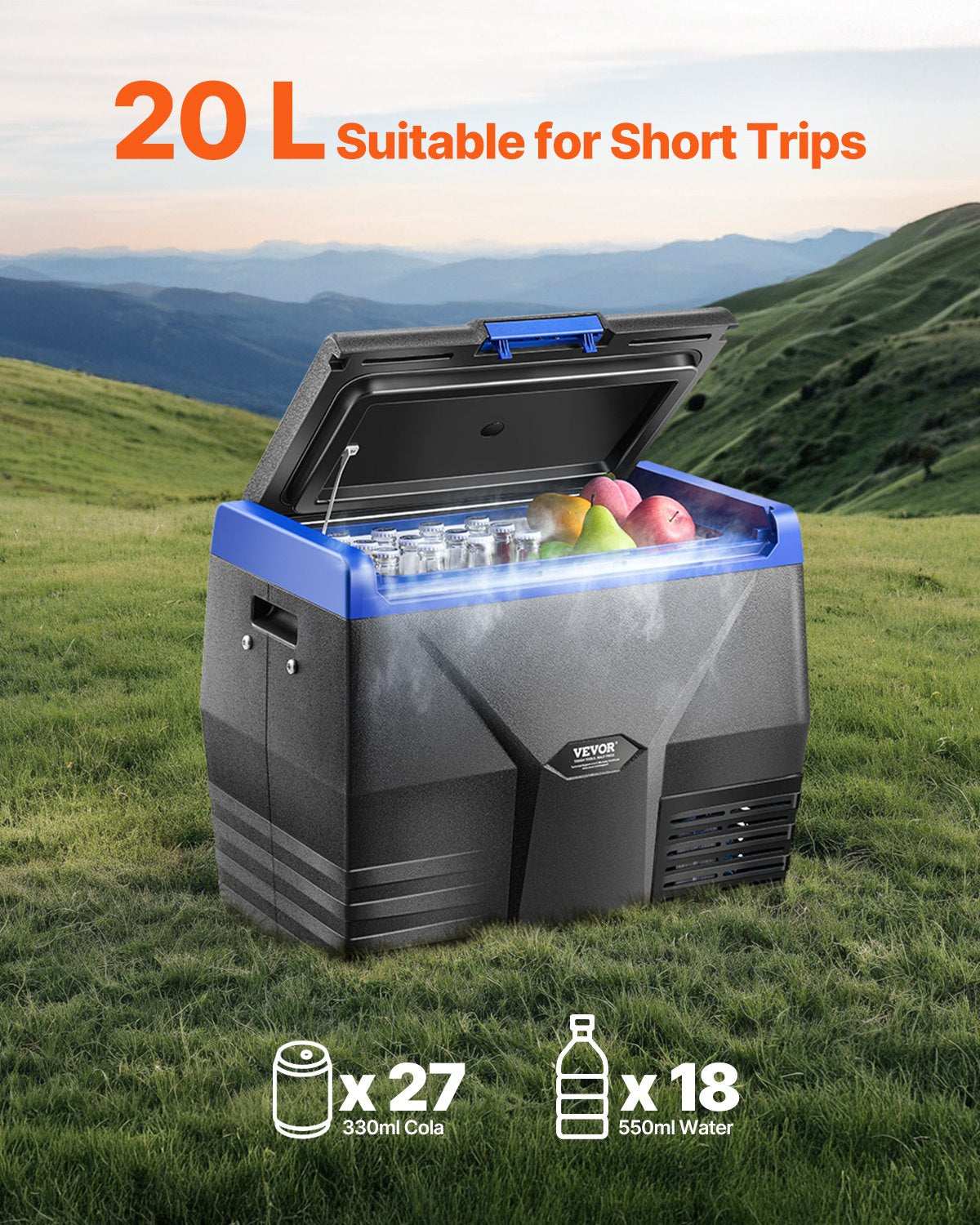 VEVOR 20L Portable Compressor Fridge Freezer, view 2