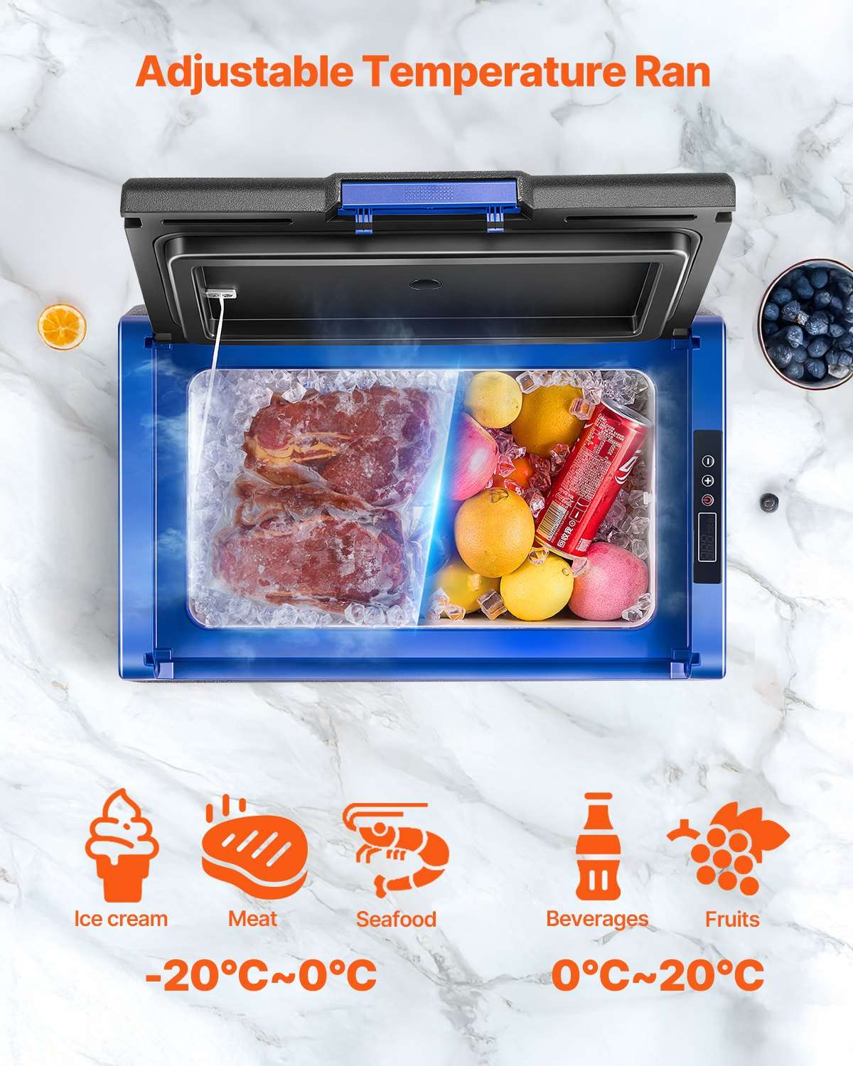 VEVOR 20L Portable Compressor Fridge Freezer, view 4