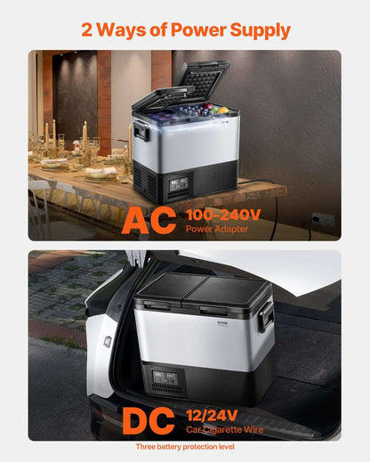 VEVOR 45L Dual-Zone Compressor Fridge Freezer – Portable Car & Camp, view 6