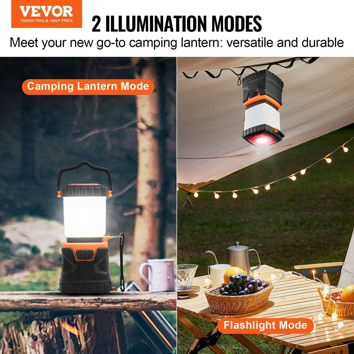 LED Camping Lantern 1000-Lumen with Flashlight Mode, view 2