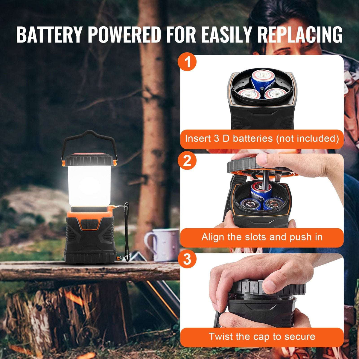 LED Camping Lantern 1000-Lumen with Flashlight Mode, view 5