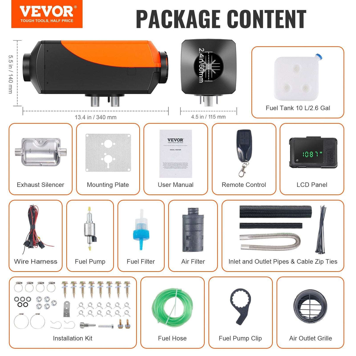 2KW Diesel Air Heater – Bluetooth App & Remote, view 7