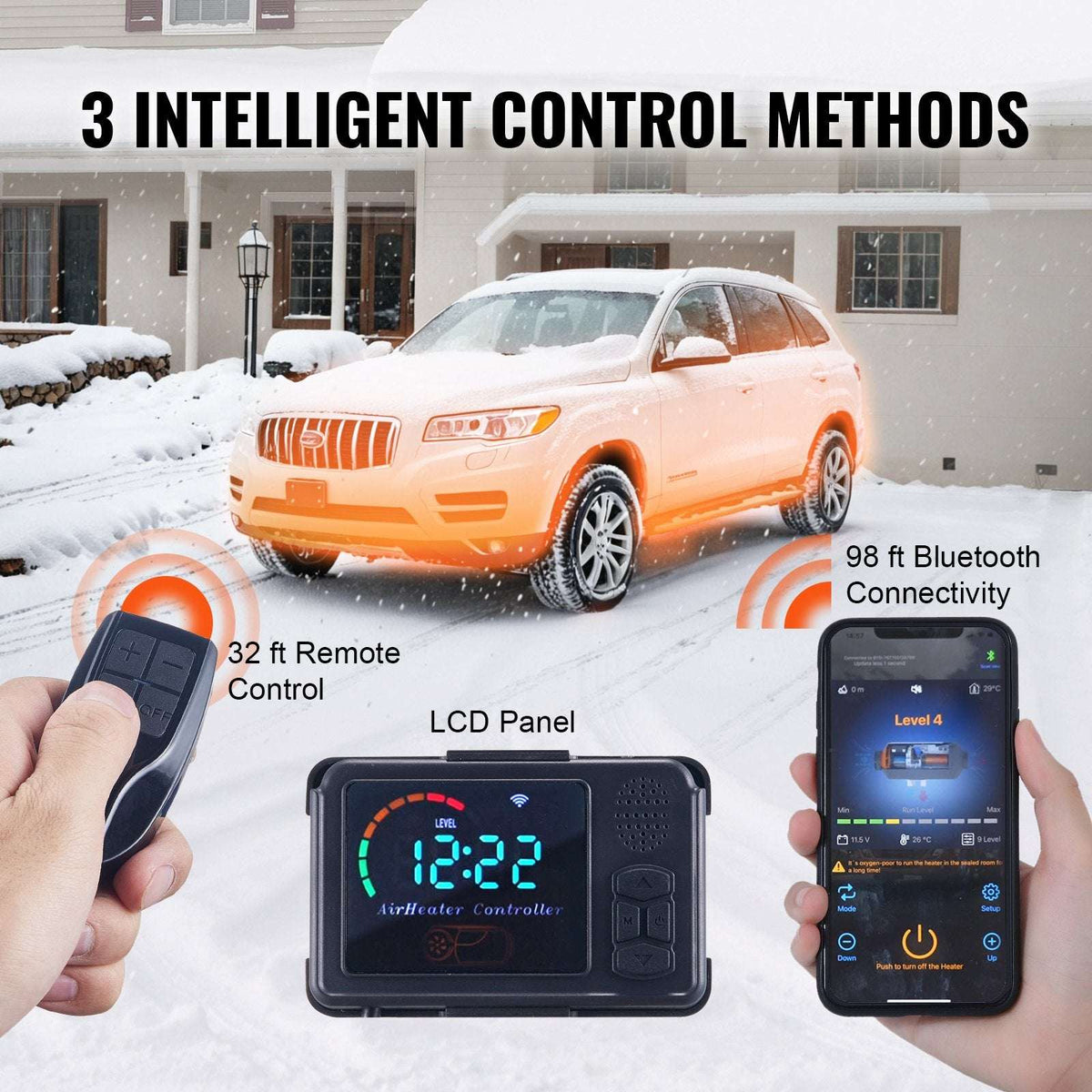 8KW Portable Diesel Air Heater with Bluetooth App, view 3