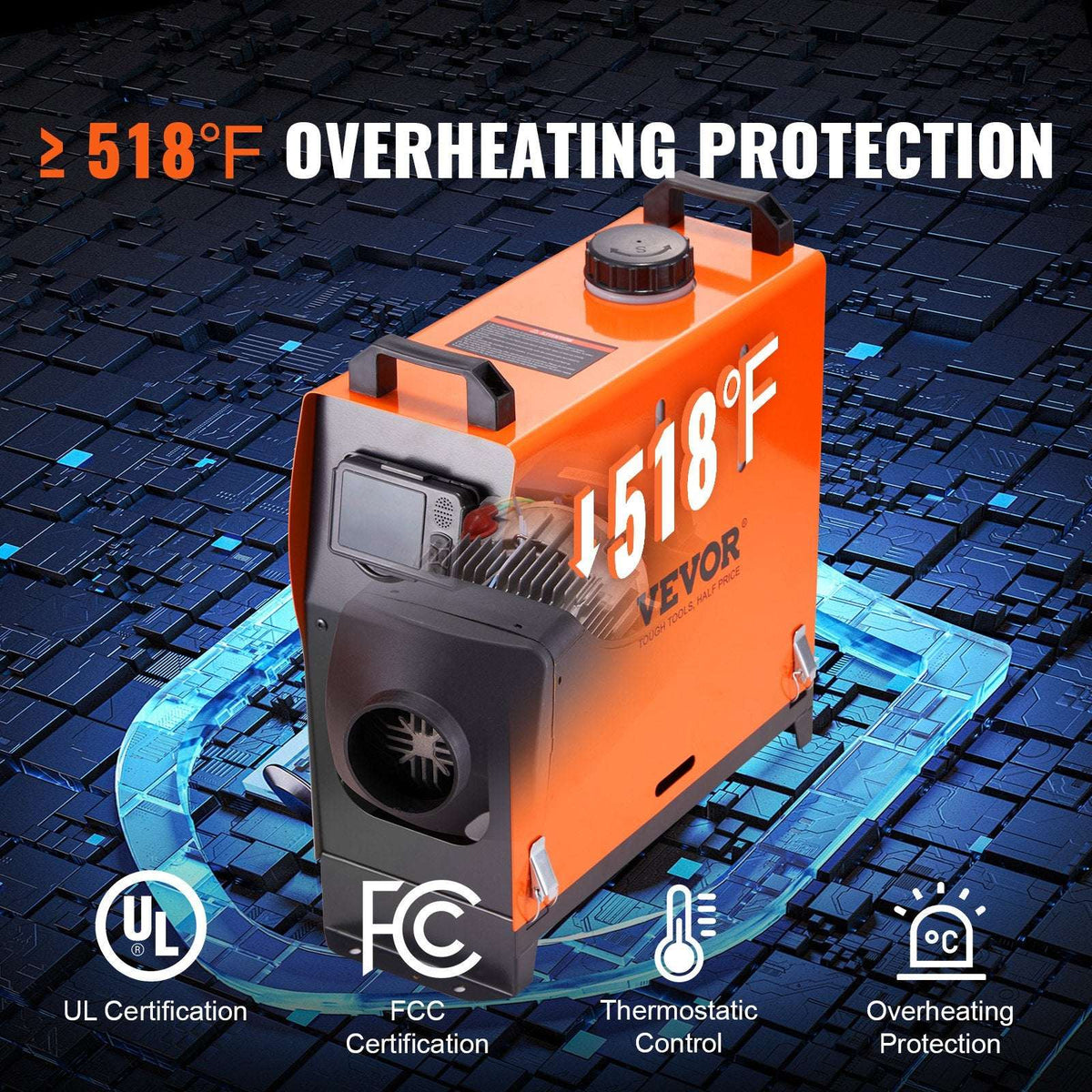 8KW Portable Diesel Air Heater with Bluetooth App, view 5