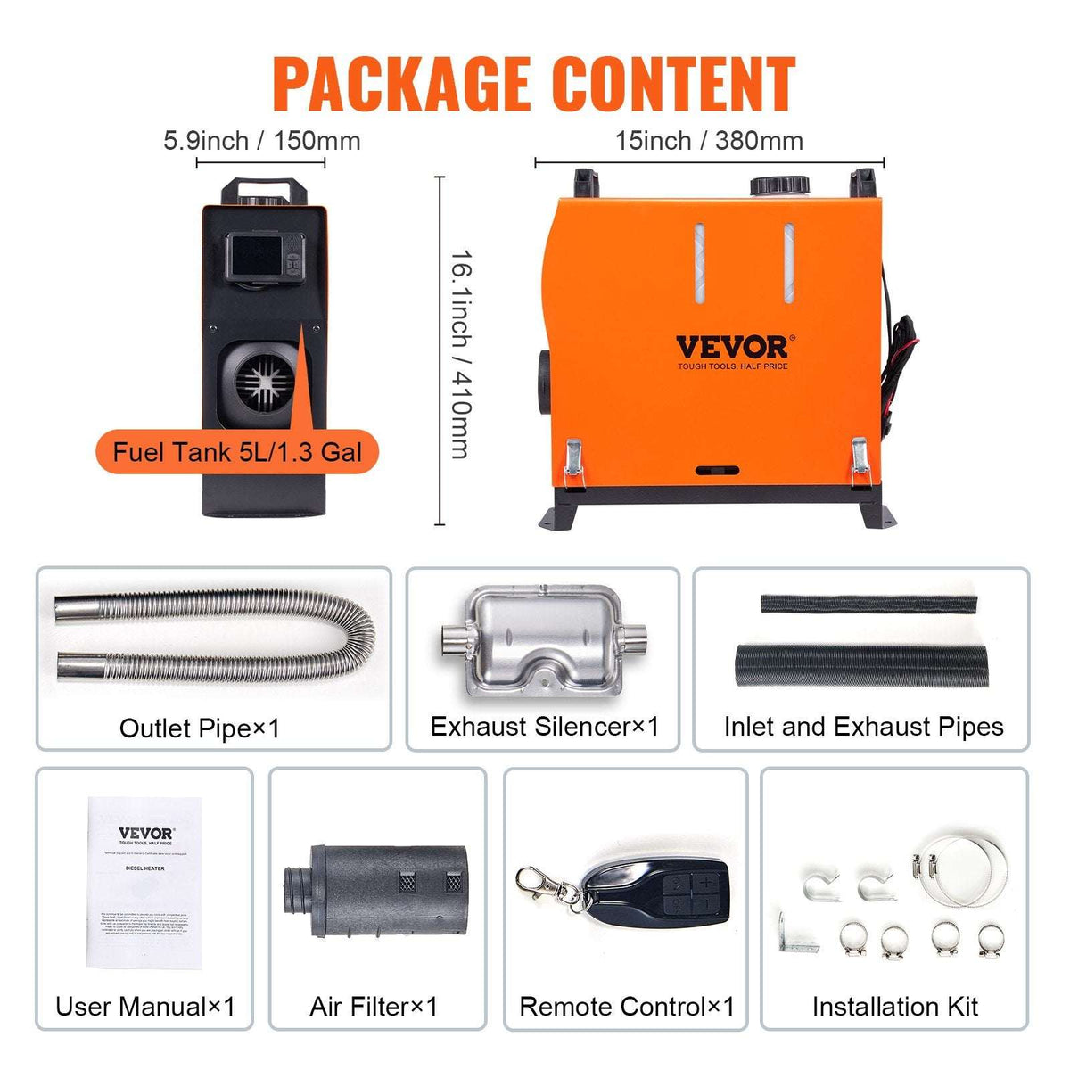 8KW Portable Diesel Air Heater with Bluetooth App, view 7