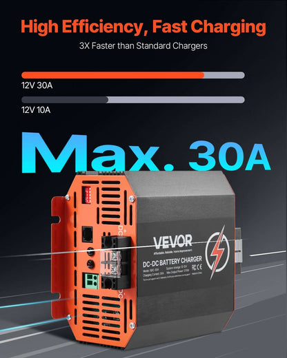 VEVOR 12V 30A DC-DC Battery Charger 375W, view 2