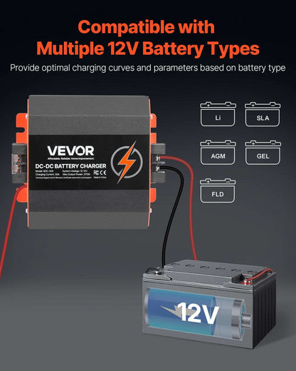 VEVOR 12V 30A DC-DC Battery Charger 375W, view 4