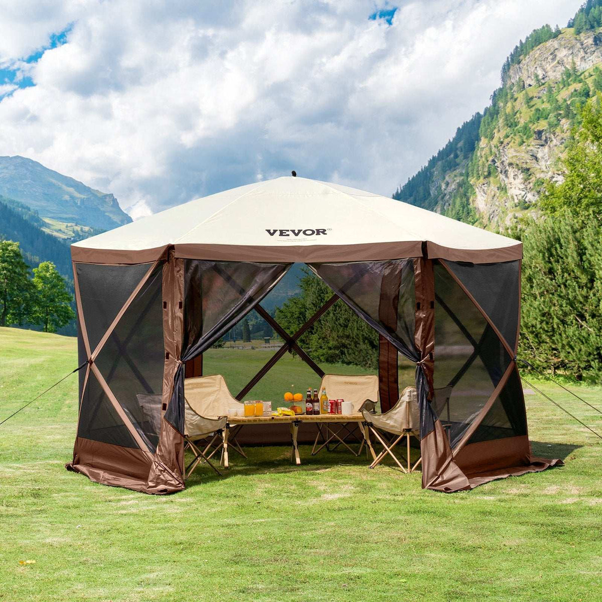 Pop-Up Screen Gazebo 11.5x11.5ft – 6 Sided with Mosquito Mesh, view 8