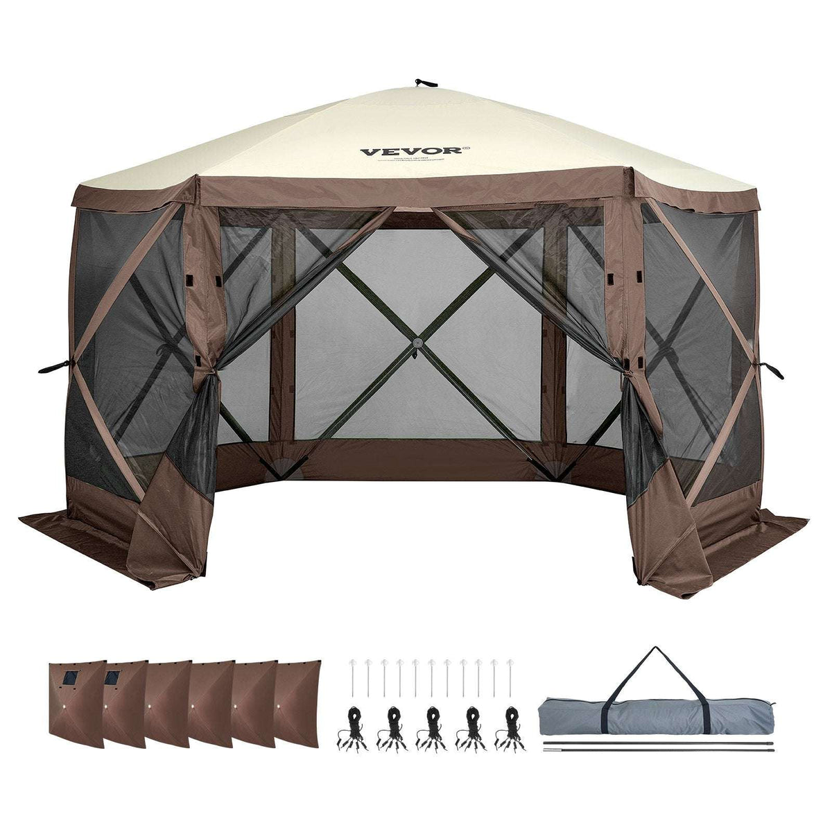 Pop-Up Screen Gazebo 11.5x11.5ft – 6 Sided with Mosquito Mesh, view 9