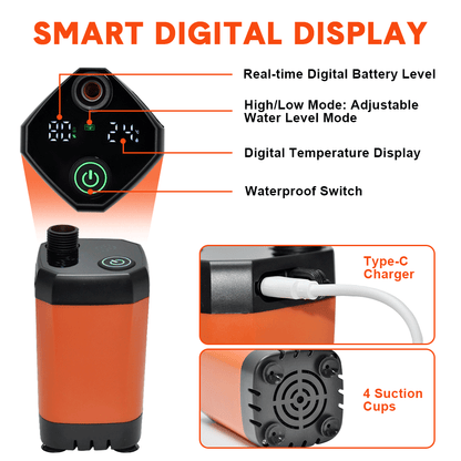 Portable Camping Shower – Rechargeable Digital Display, view 4