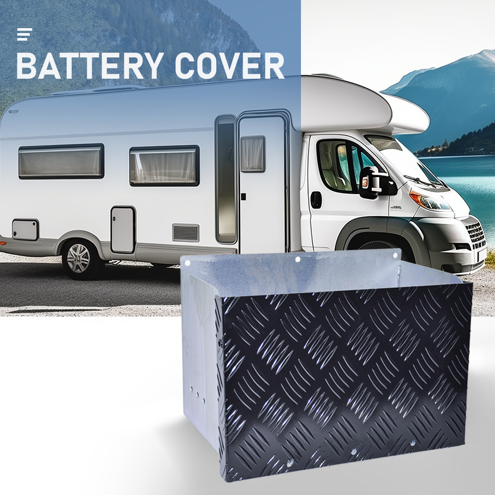 Galvanised Battery Box with Lid for Caravan, Trailer or Boat, view 2
