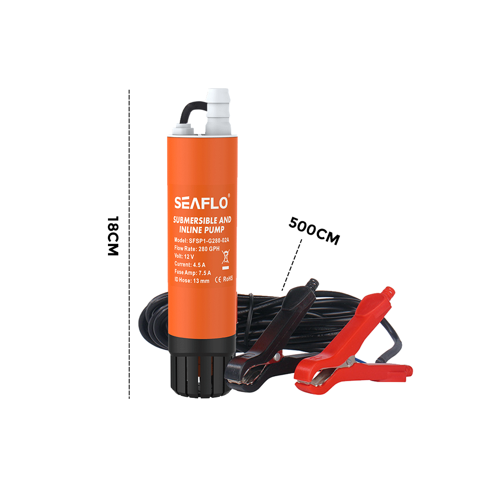 SEAFLO 12V 280GPH Submersible Inline Pump, view 8