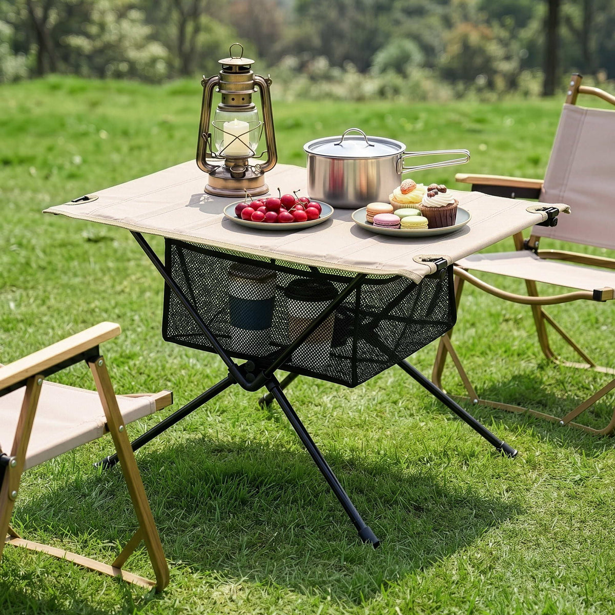 Weisshorn Folding Camping Table with Carry Bag