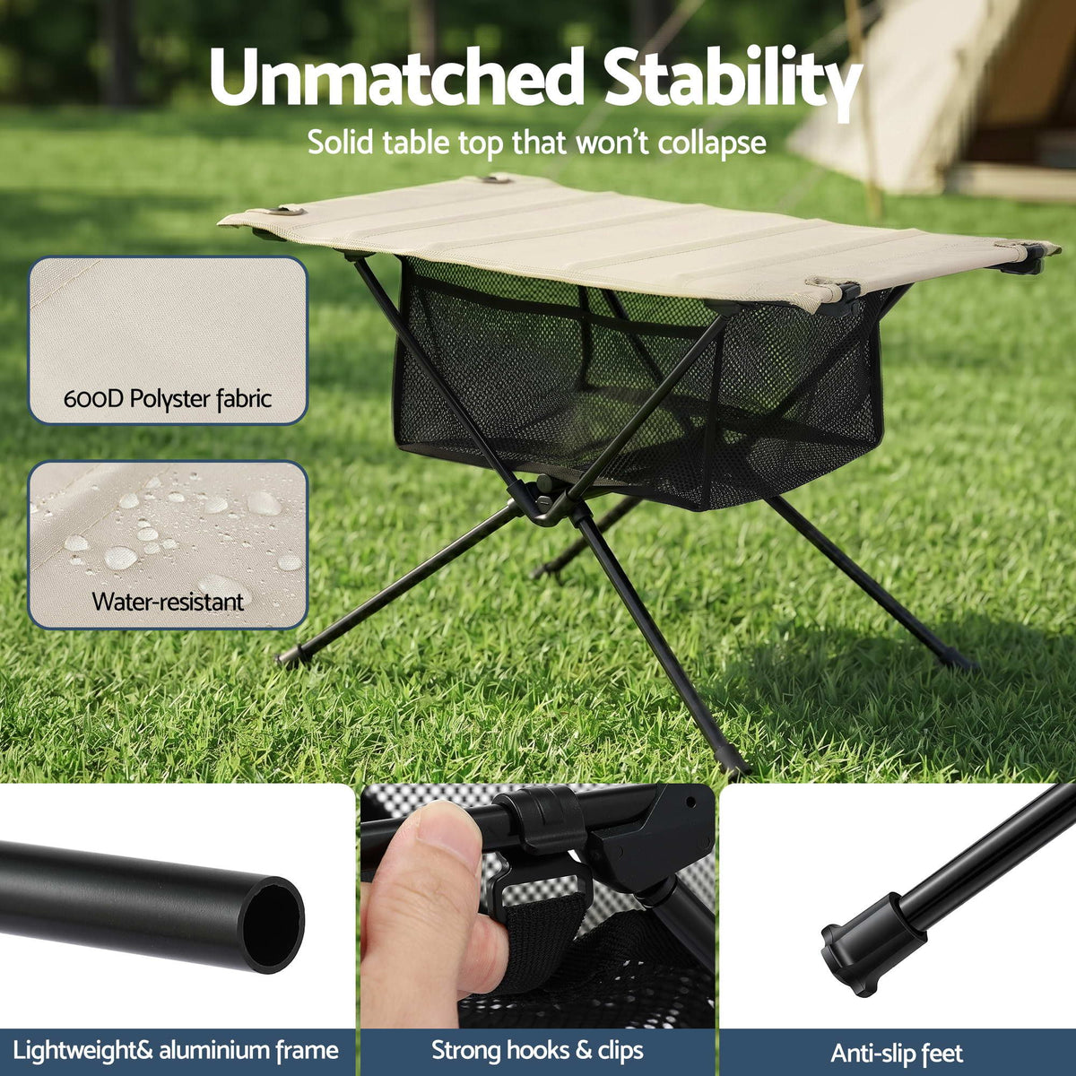 Weisshorn Folding Camping Table with Carry Bag, view 6