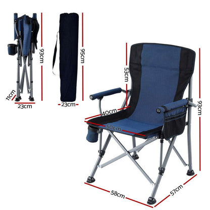 Weisshorn Folding Moon Chair 120kg - Navy Blue