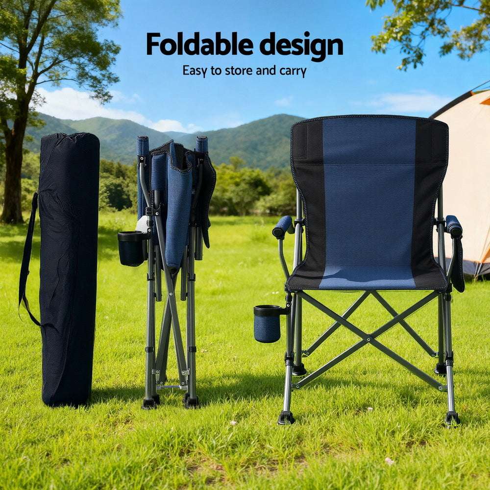 Weisshorn Folding Moon Chair 120kg - Navy Blue