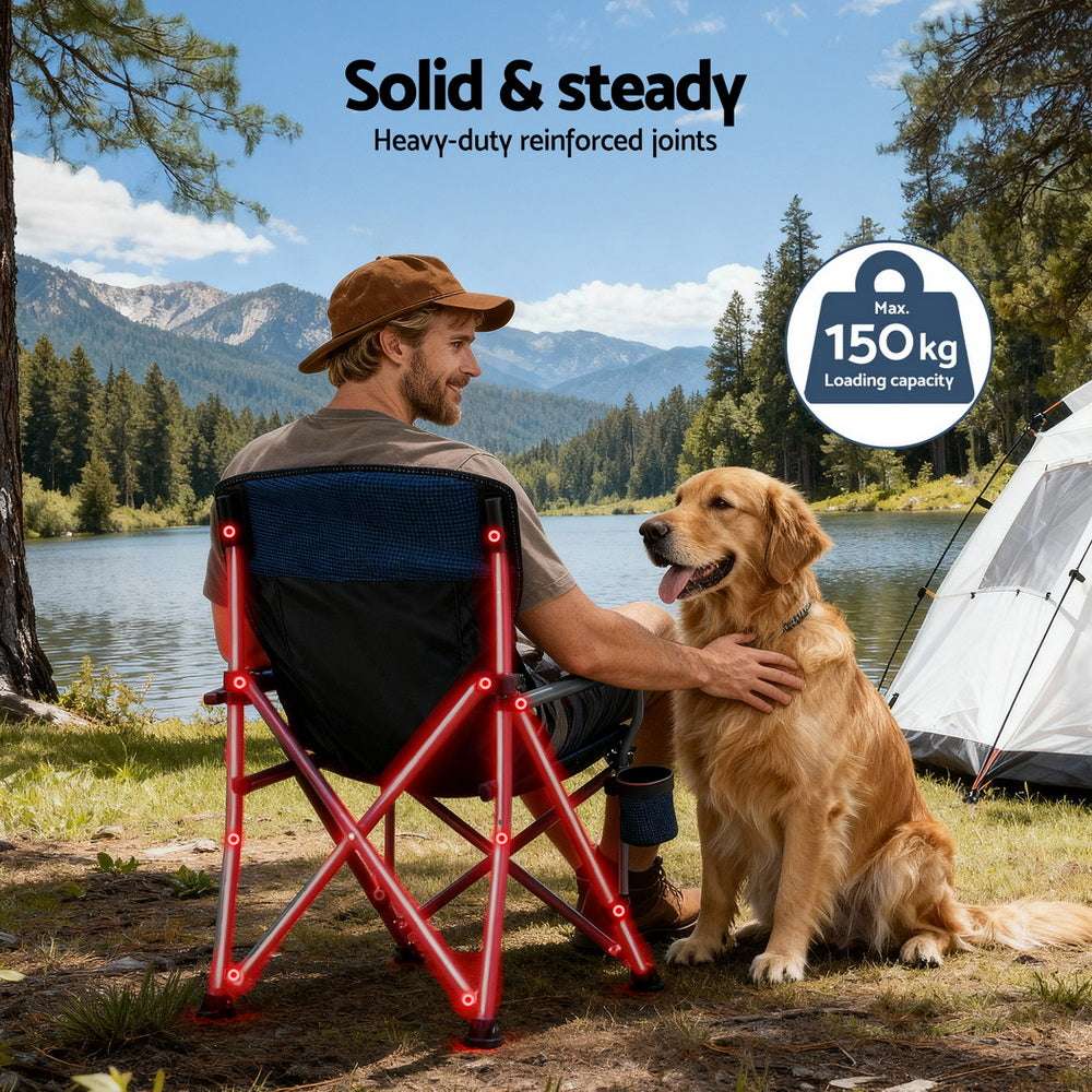 Weisshorn Folding Moon Chair 120kg - Navy Blue