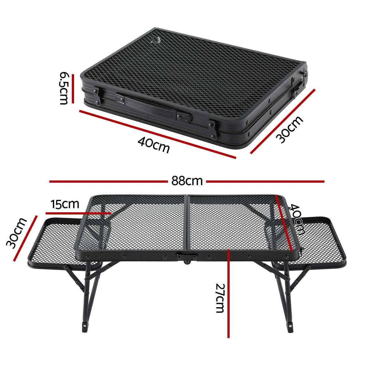 Folding Mesh Camping Table – Aluminium Heat-Resistant, view 2