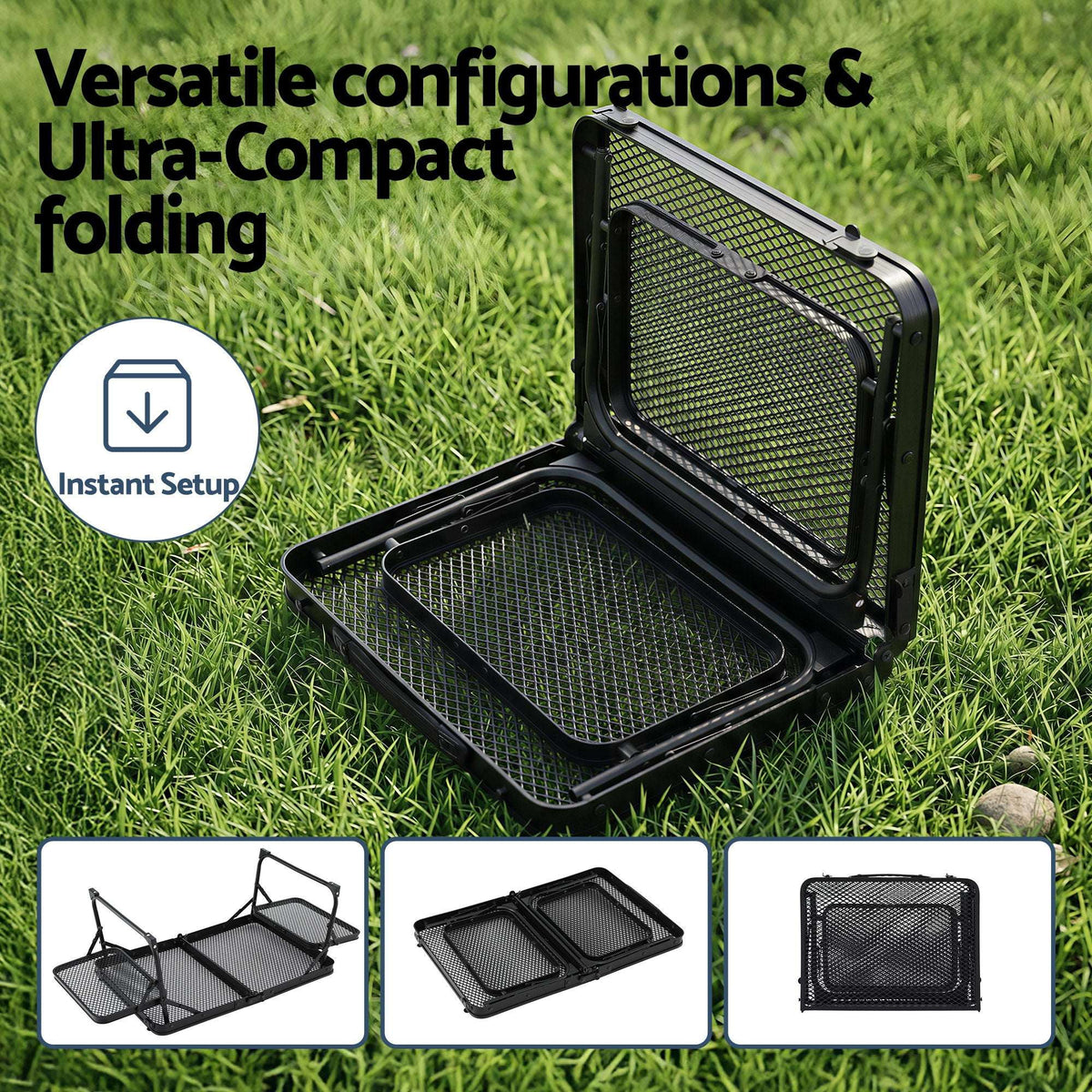 Folding Mesh Camping Table – Aluminium Heat-Resistant, view 5