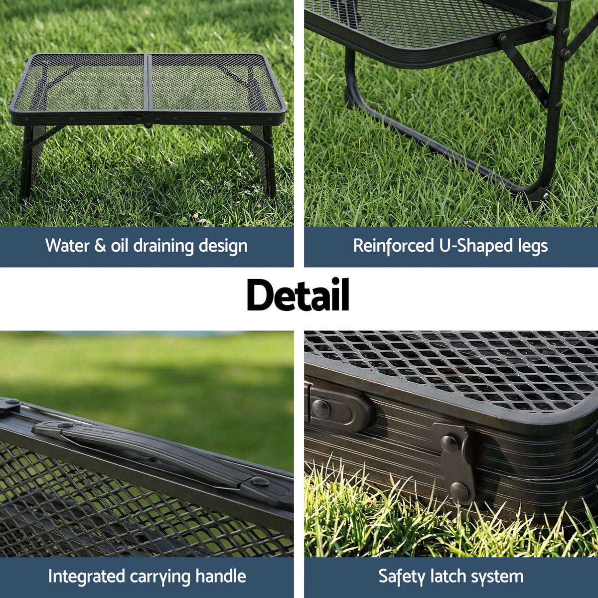 Folding Mesh Camping Table – Aluminium Heat-Resistant, view 7