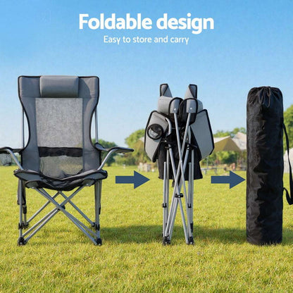 Weisshorn Reclining Folding Camp Chair - Grey, view 5