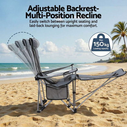 Weisshorn Reclining Folding Camp Chair - Grey, view 6