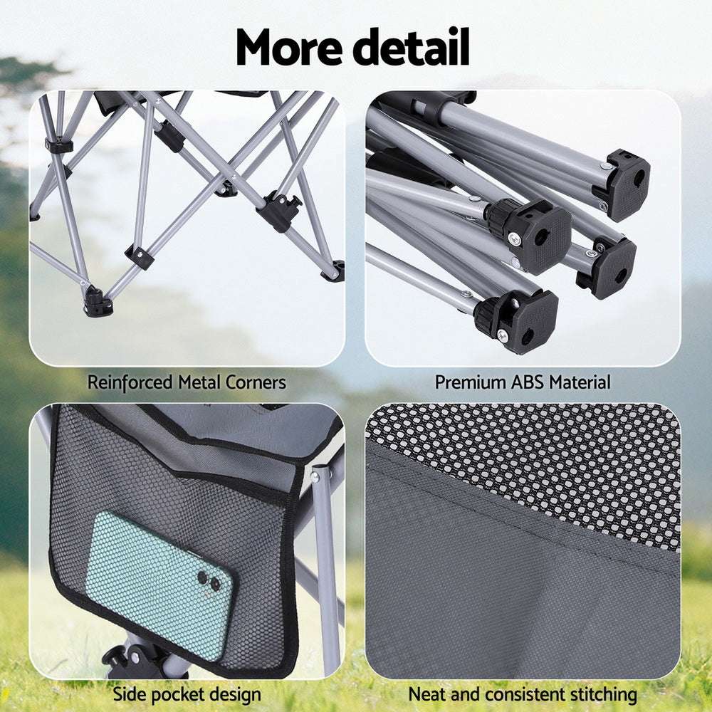 Weisshorn Reclining Folding Camp Chair - Grey, view 8