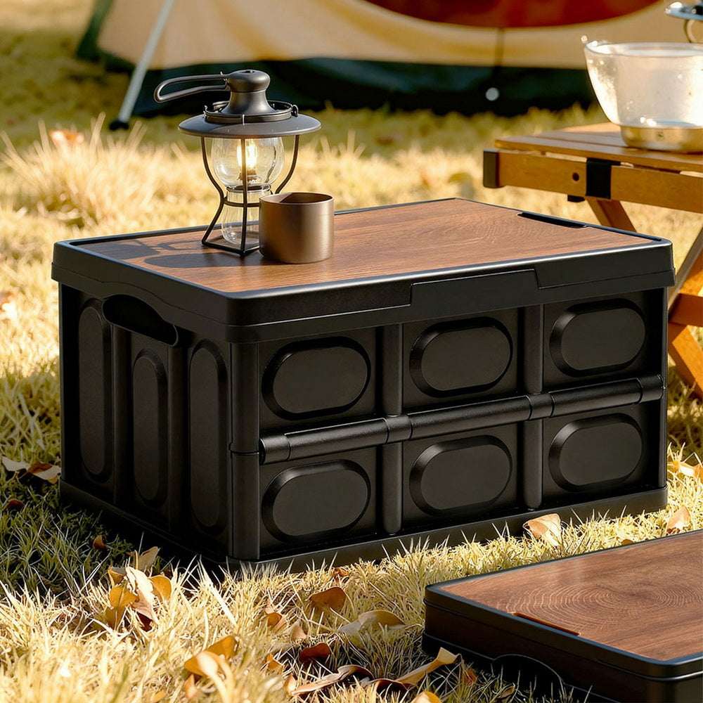 Gardeon 50L Collapsible Storage Box with Plywood Lid