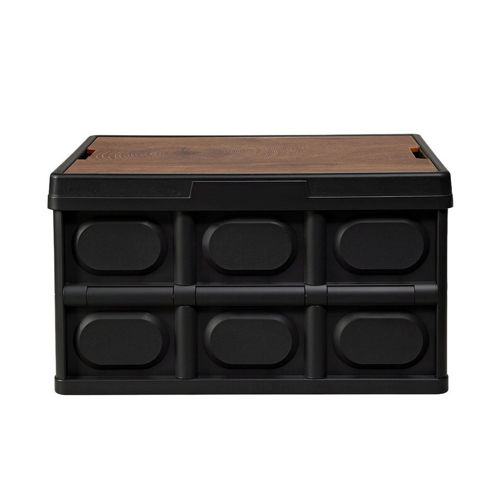 Gardeon 50L Collapsible Storage Box with Plywood Lid, view 4