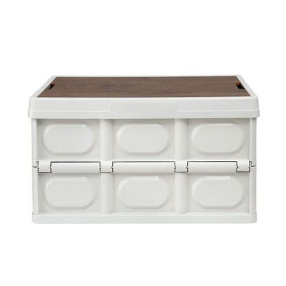 Gardeon 50L Collapsible Storage Box with Plywood Lid, view 4