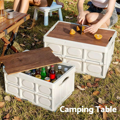 Gardeon 50L Collapsible Storage Box with Plywood Lid, view 6