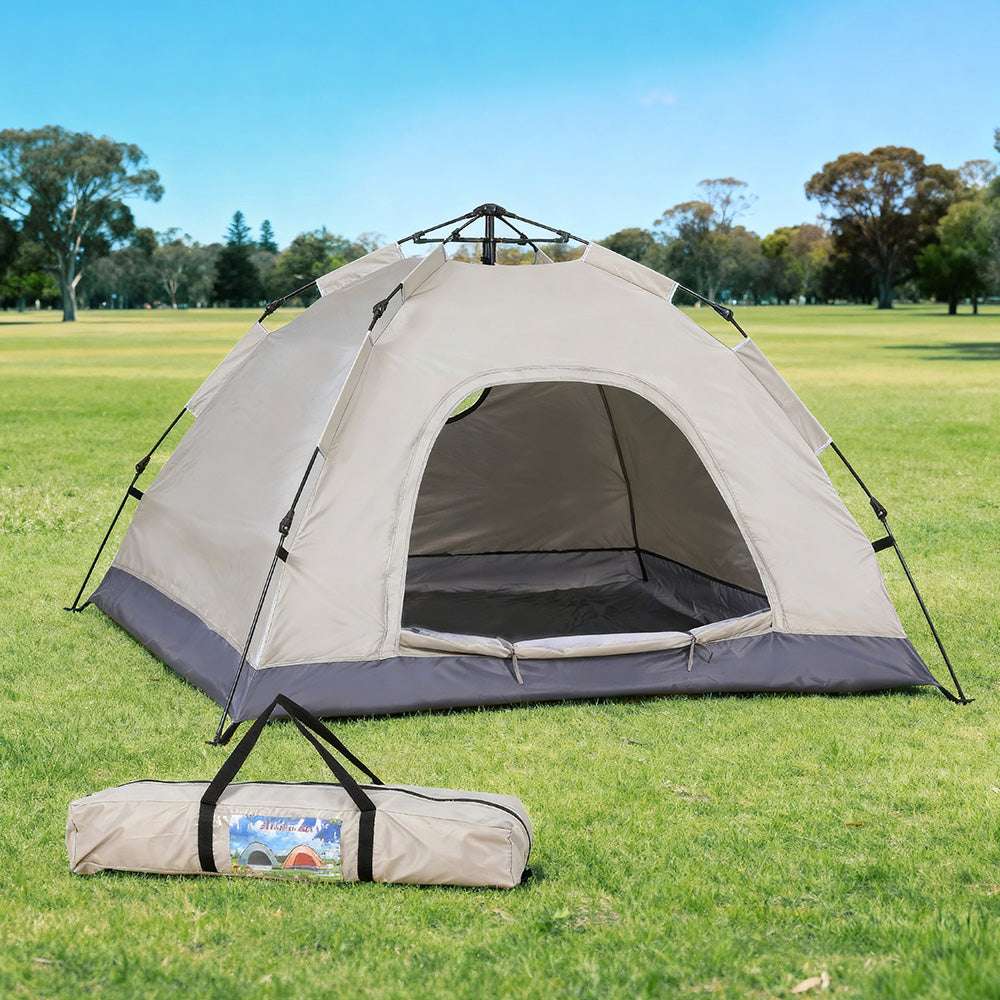 Instant Pop Up Camping Tent 2-3 Person - Weisshorn Beige