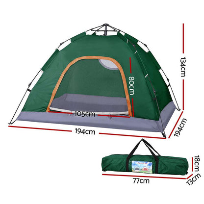 Instant Pop Up Camping Tent 2-3 Person - Weisshorn Green, view 3