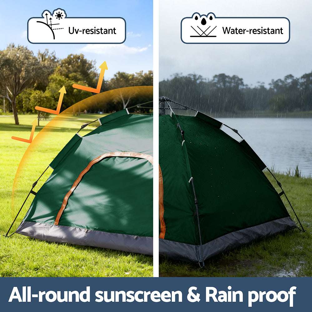 Instant Pop Up Camping Tent 2-3 Person - Weisshorn Green, view 6