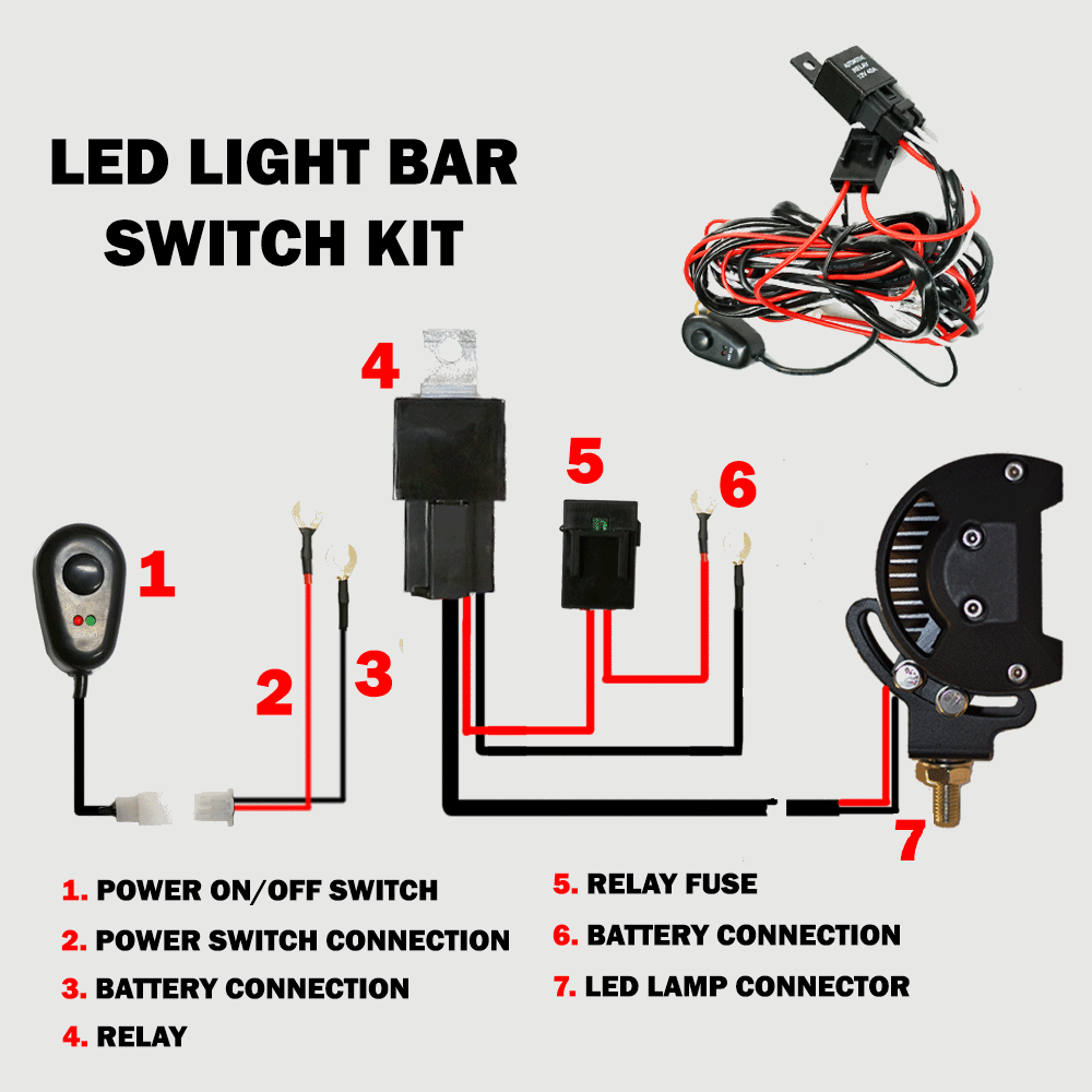 2 Way LED Driving Light Wiring Loom 12V/24V 40A, view 2