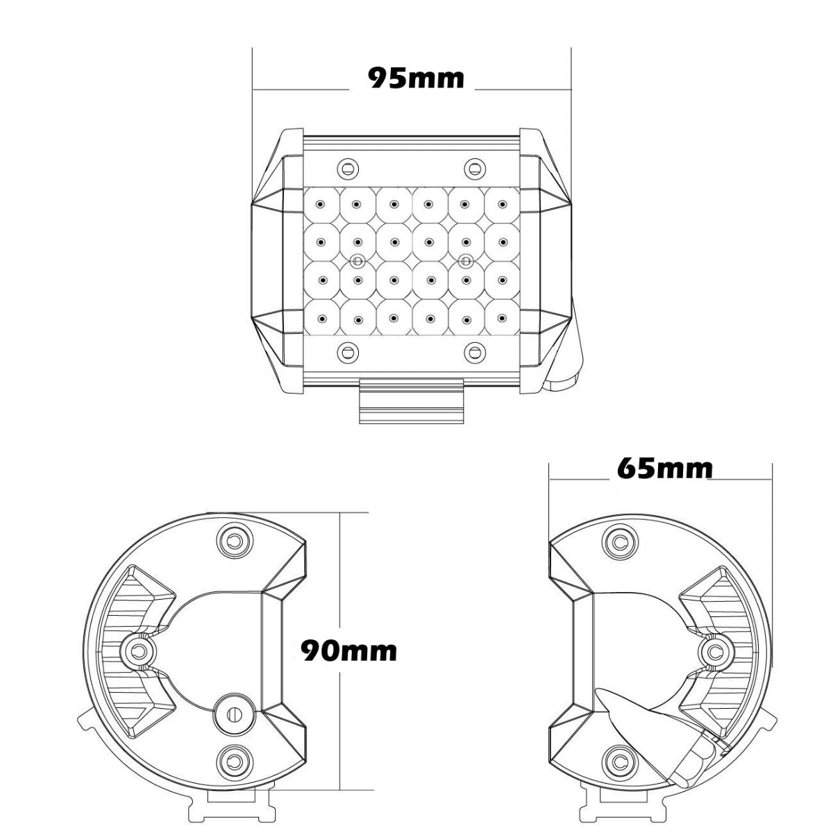 Pair 4 Inch LED Spot Work Lights 5700K, view 3