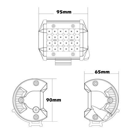 Pair 4 Inch LED Spot Work Lights 5700K, view 3