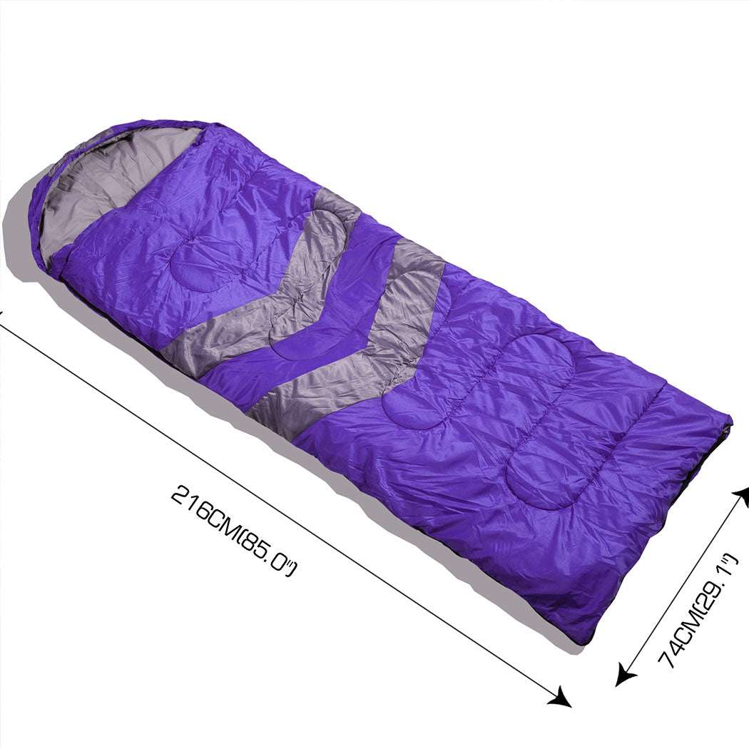 Mountview Single Sleeping Bag Bags Outdoor Purple, view 2