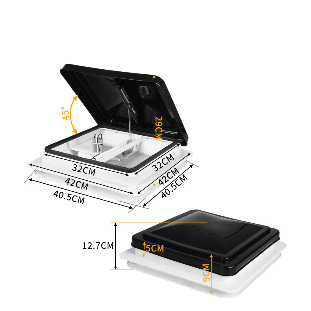 Manan Caravan Roof Vent 12V Fan RV Black, view 2