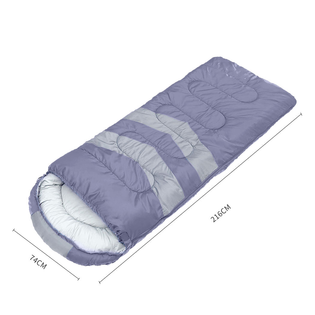 Mountview Single Sleeping Bag Bags Outdoor Grey, view 2